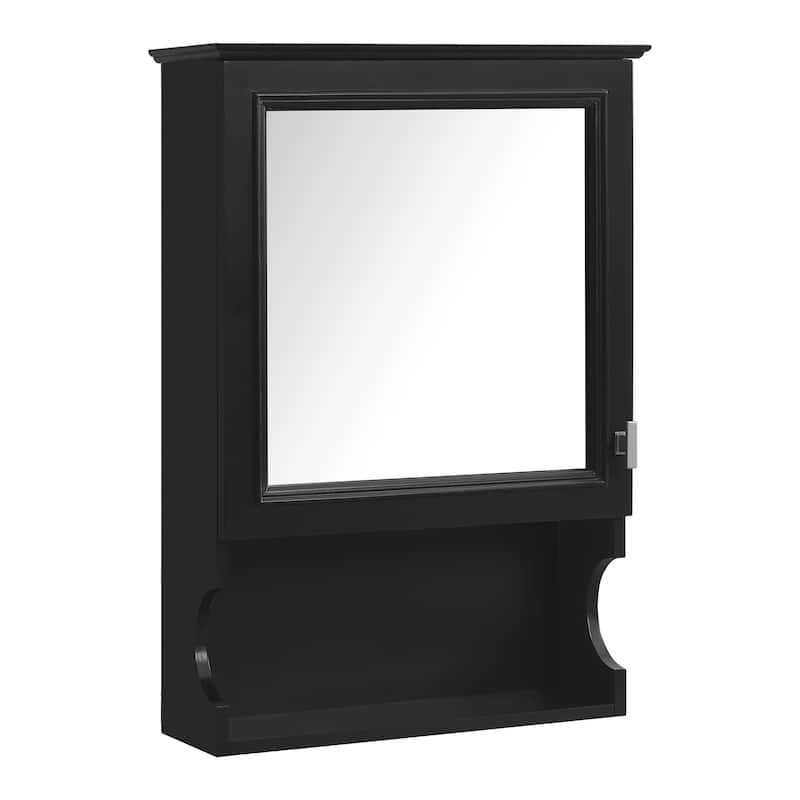 Roomfitters 20 Inch Wall Mounted Bathroom Cabinet with Mirror, Mirrored Medicine Cabinet with Door and Open Shelf
