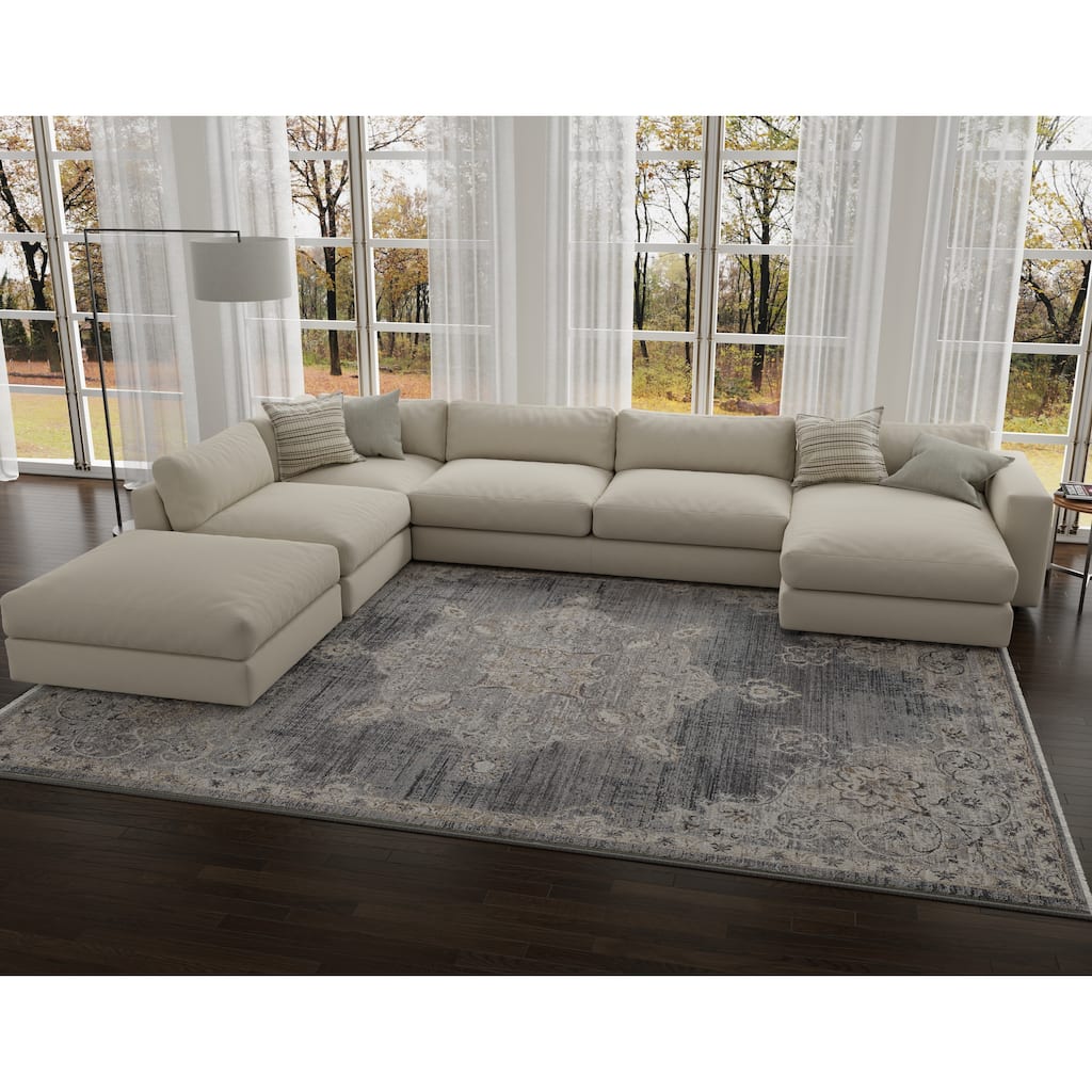 Domani Greige Vintage Medallion Area Rug