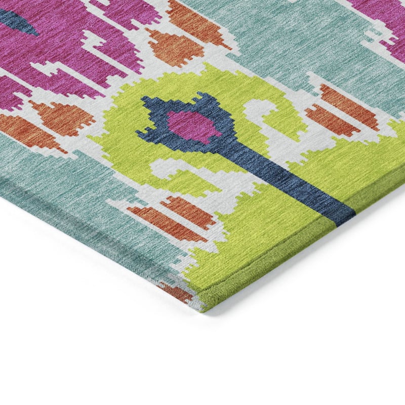 HomeRoots Ikat Transitional Rectangle Outdoor Rug