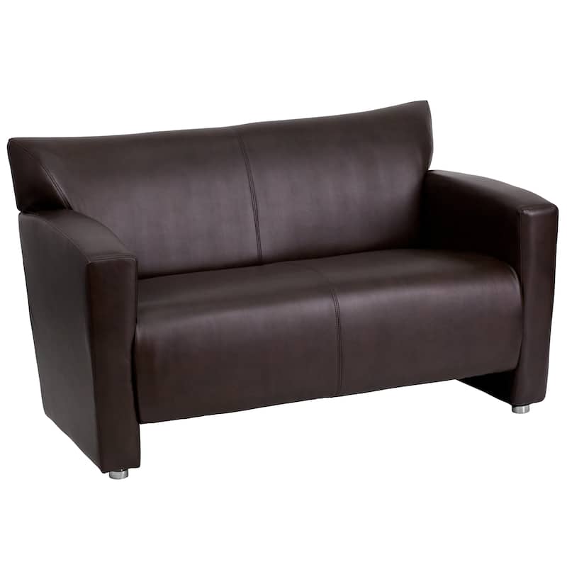 LeatherSoft Loveseat with Extended Panel Arms