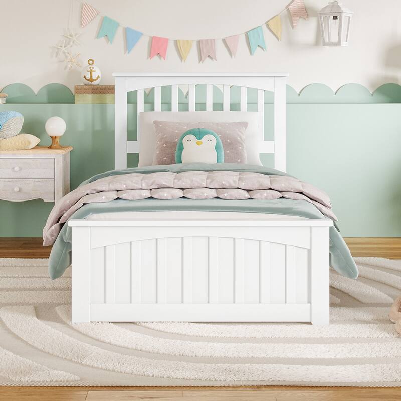 Becket Solid Wood Low Profile Platform Bed with Matching Footboard