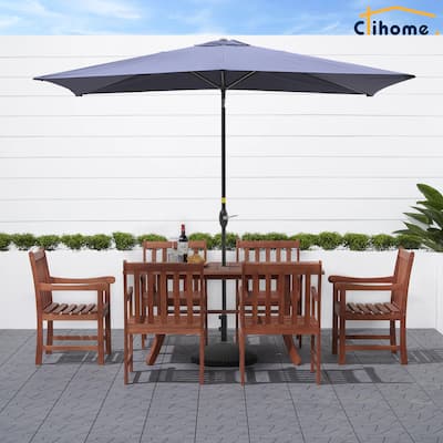 Clihome 10' x 6'5 Aluminum Rectangular Market Umbrella