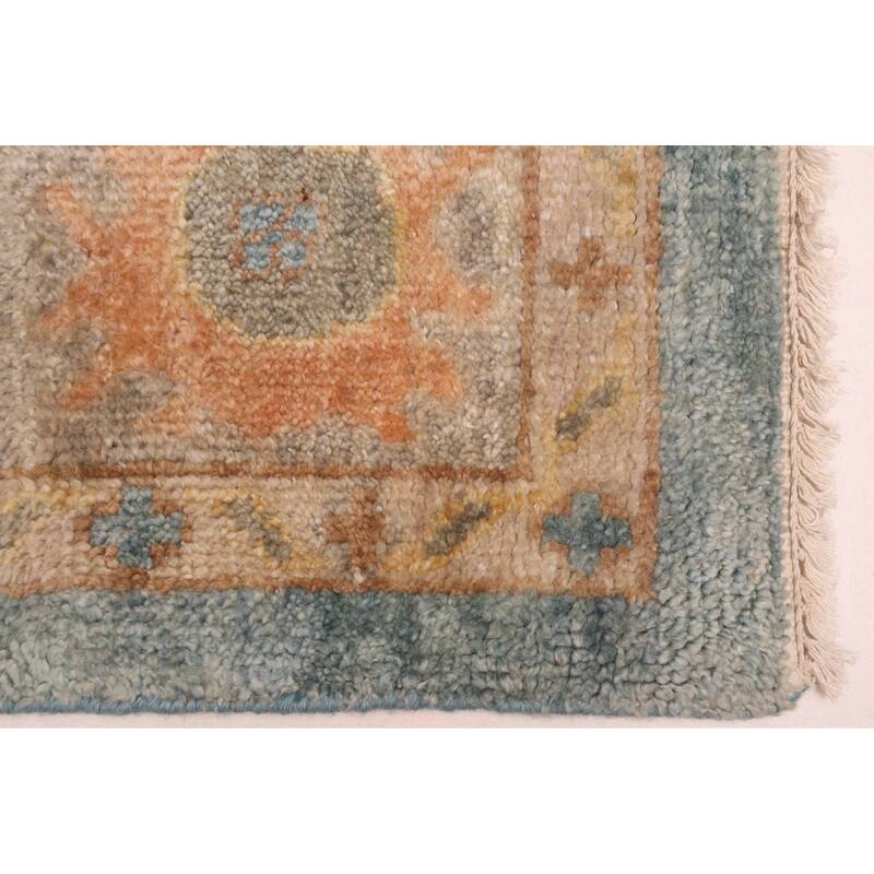 ECARPETGALLERY Hand-knotted Modern Oushak Sky Blue Wool Rug - 9'1 x 12'3