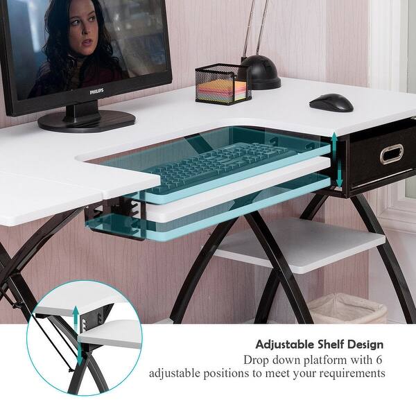 Shop Costway Sewing Craft Table Folding Computer Desk Adjustable