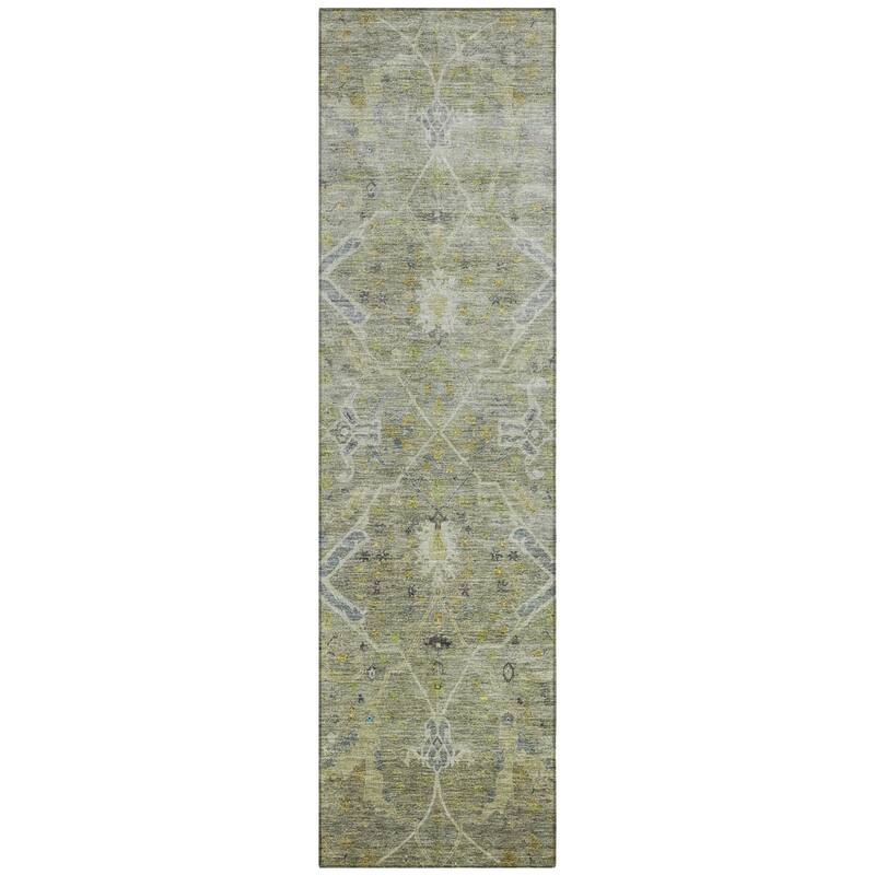 Machine Washable Indoor/ Outdoor Vintage Traditional Chantille Rug
