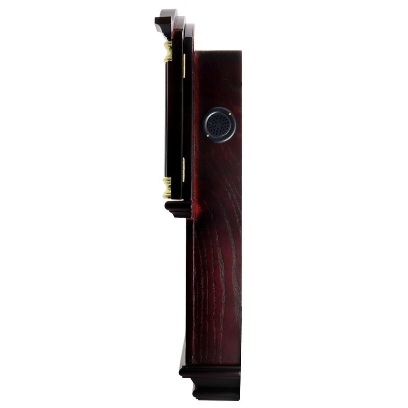 Vetto Gilded Classic 26" Decorative Chiming Wall Clock Roman Numerals in Cherry Oak