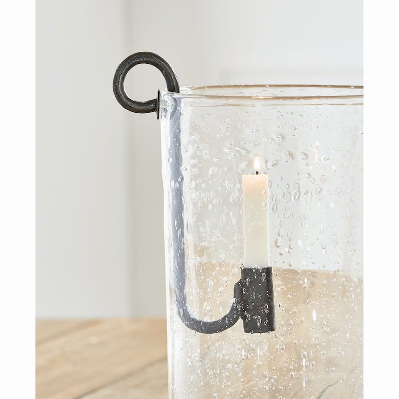 Rustic S Hook Taper Candle Holder Black Iron 9.5 in H Decorative Sculpture for Candles Summer Home Decor