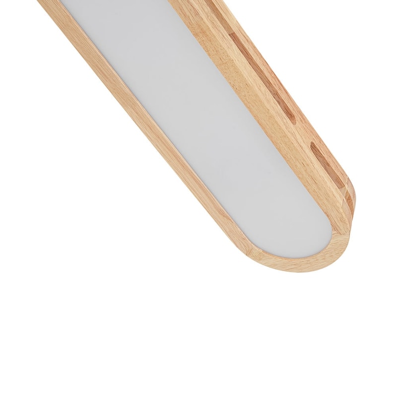 Modern Cottage Dimmable LED Oval Oak Wood Flush Mount Light - 37.4 Inches