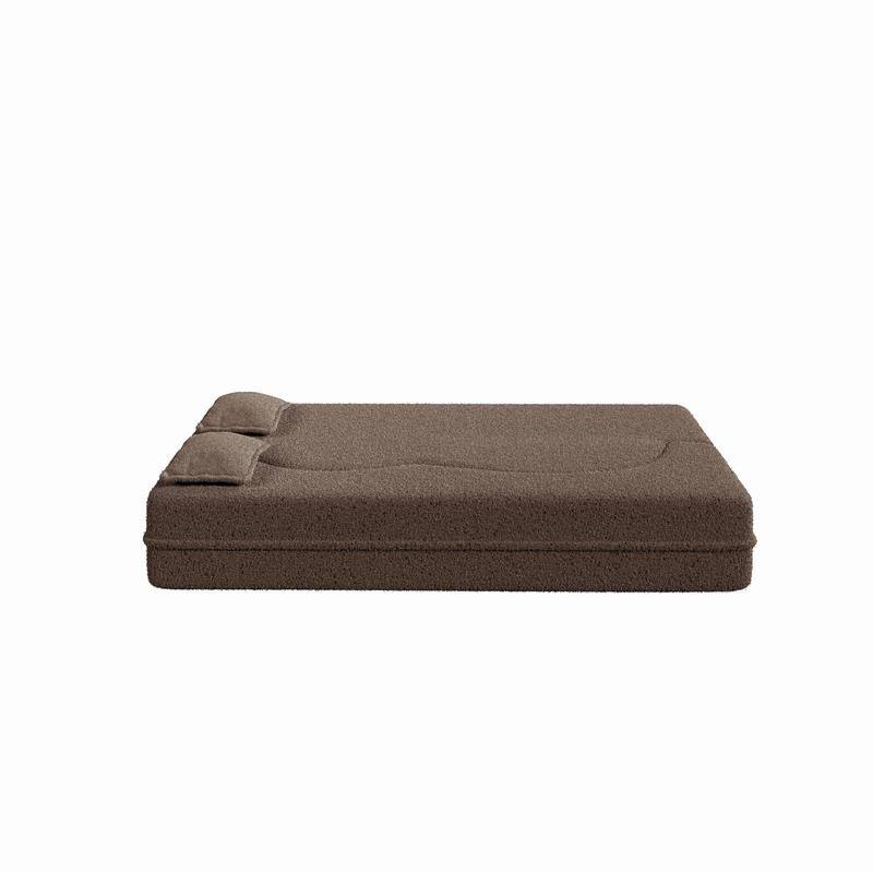 Modern Convertible Floor Sofa Bed - Full Size Foldable Sleeper with Memory Foam, 2 Pillows & No Assembly Needed