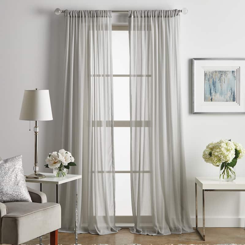 Martha Stewart Glacier Sheer Rod Pocket Curtain Panel Pair