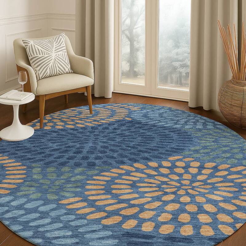 Machine Washable Indoor/ Outdoor Casual Ric Chantille Rug