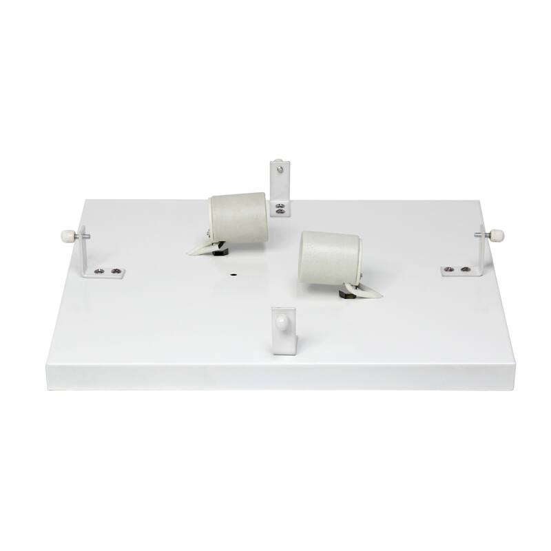 Square Flush Mount Ceiling Light - 2 Light White Modern Interior Lighting 12 Inch - 5