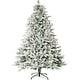preview thumbnail 7 of 53, 6ft or 7ft Artificial Snow Flocked Christmas Tree with Metal Stable Stand Base for Indoor and Outdoor Holiday Decoration 7 Foot - Green/White Tree With Orbs