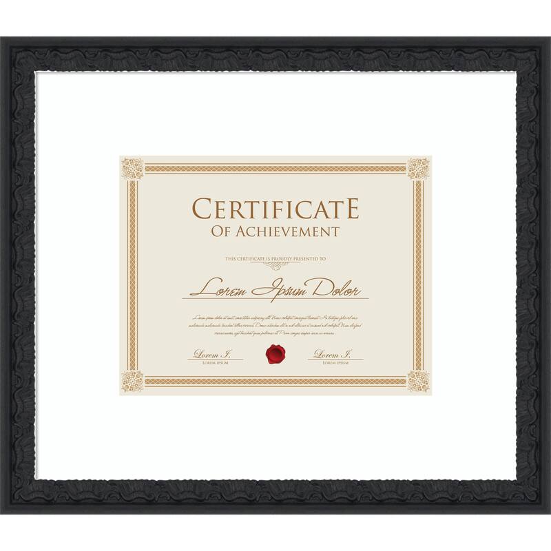 Bethany Picture Frame, Photo Frame - 17x14.5 Matted to 11x9 - Bethany Black