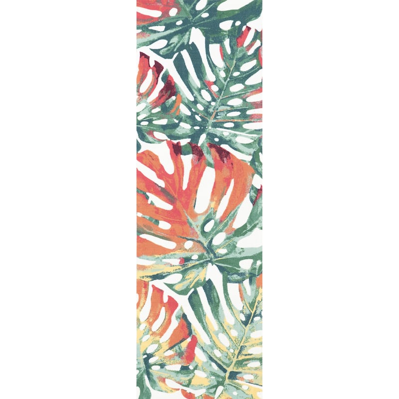 Nuloom Multi Indoor/ Outdoor Contemporary Tropical Palm Leaf Area Rug