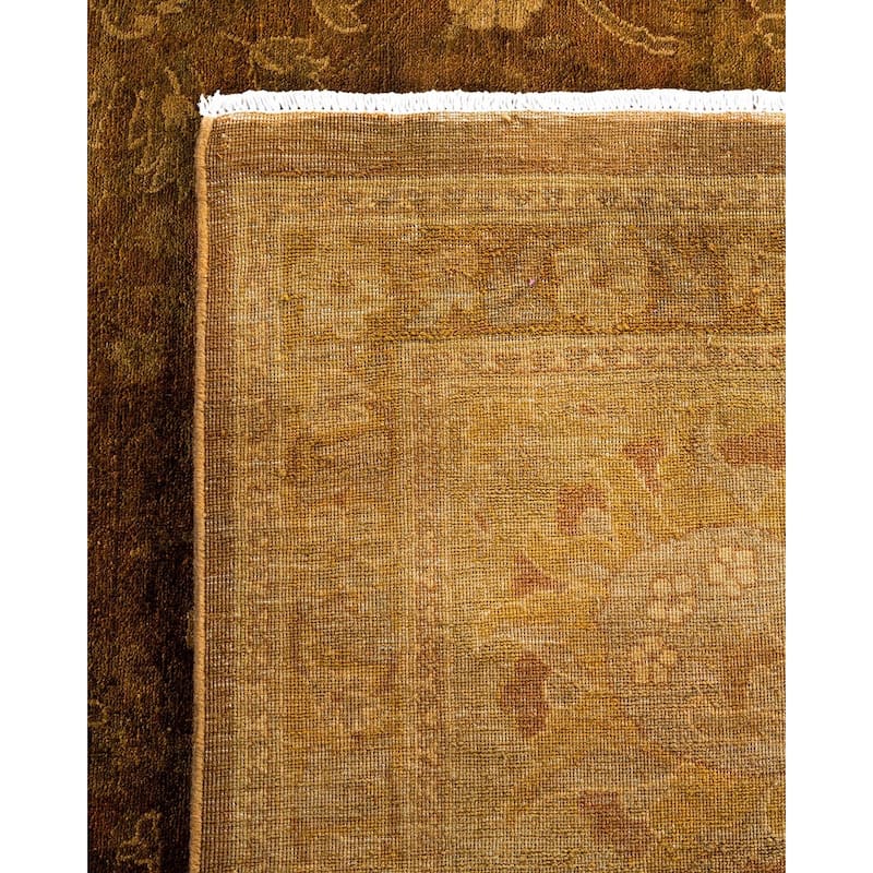 Overdyed, One-of-a-Kind Hand-Knotted Area Rug - Brown - 10' 0" x 13' 9"