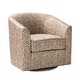 preview thumbnail 76 of 106, Cuenca Modern Living Room Wooden Upholstered 360° Swivel Barrel Chair with Metal Base and Wide Backrest