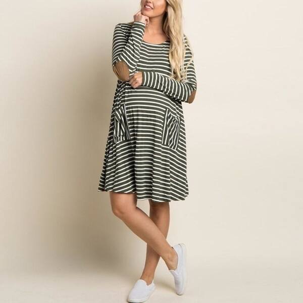 Shop Striped Dresses 2018 Spring Women Dress Long Sleeve O Neck
