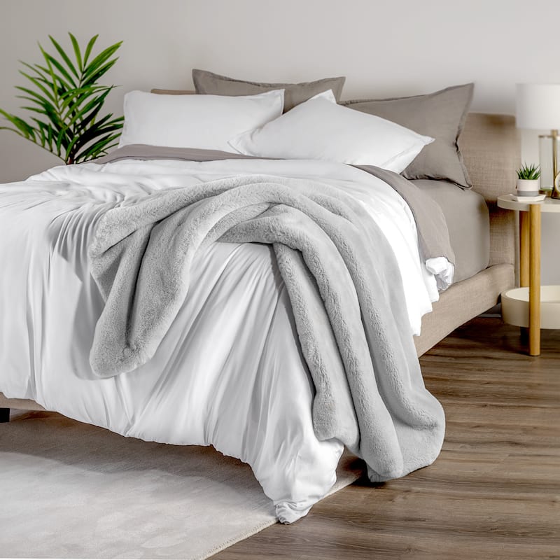 Bare Home Faux Fur Blanket - Ultra-Soft Blanket - Luxurious Fuzzy Warm