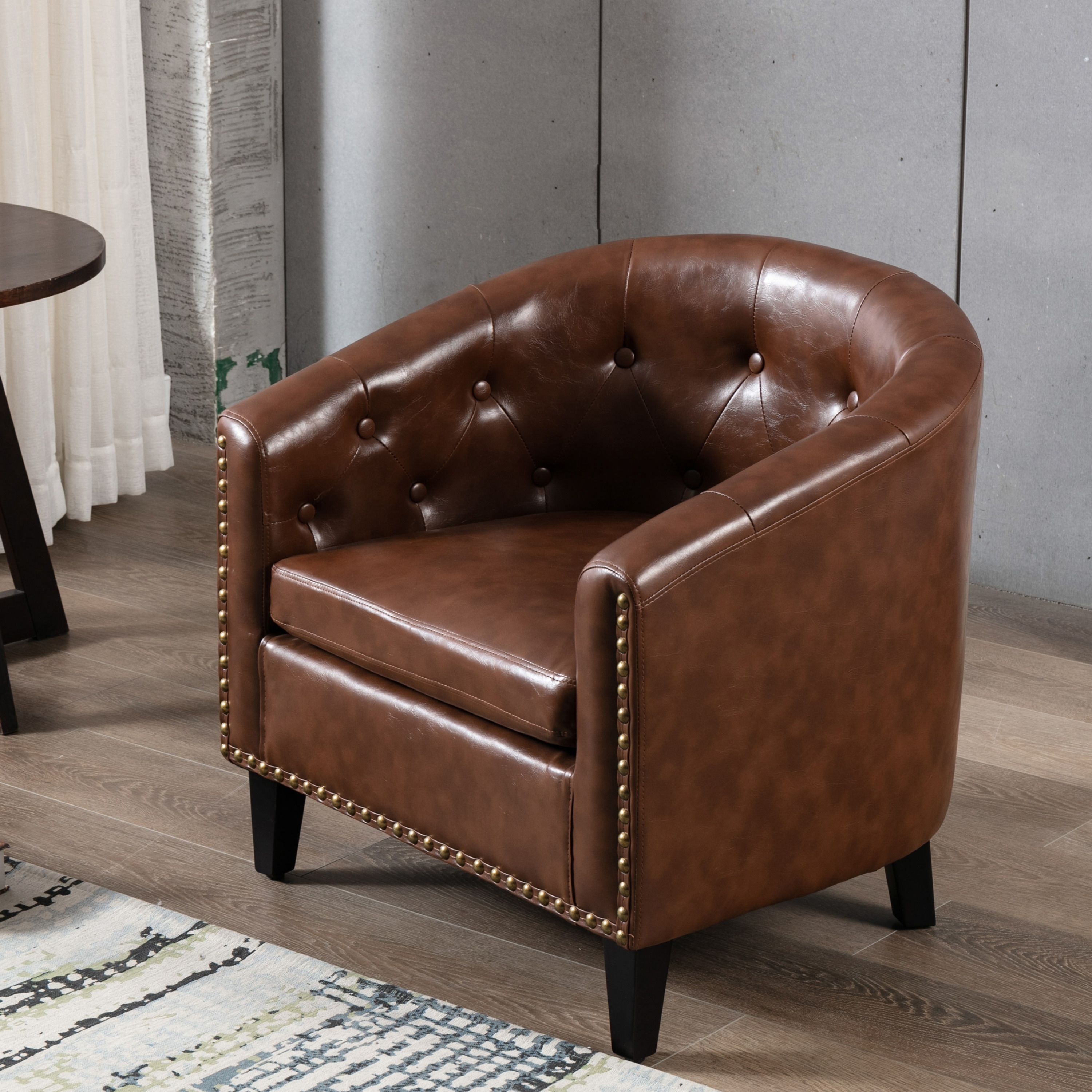 Chesterfield leather best sale tub chair