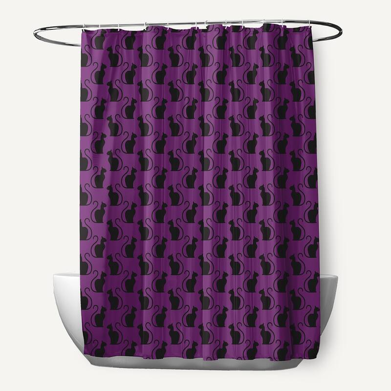Spooky Cats Shower Curtain - Amethyst
