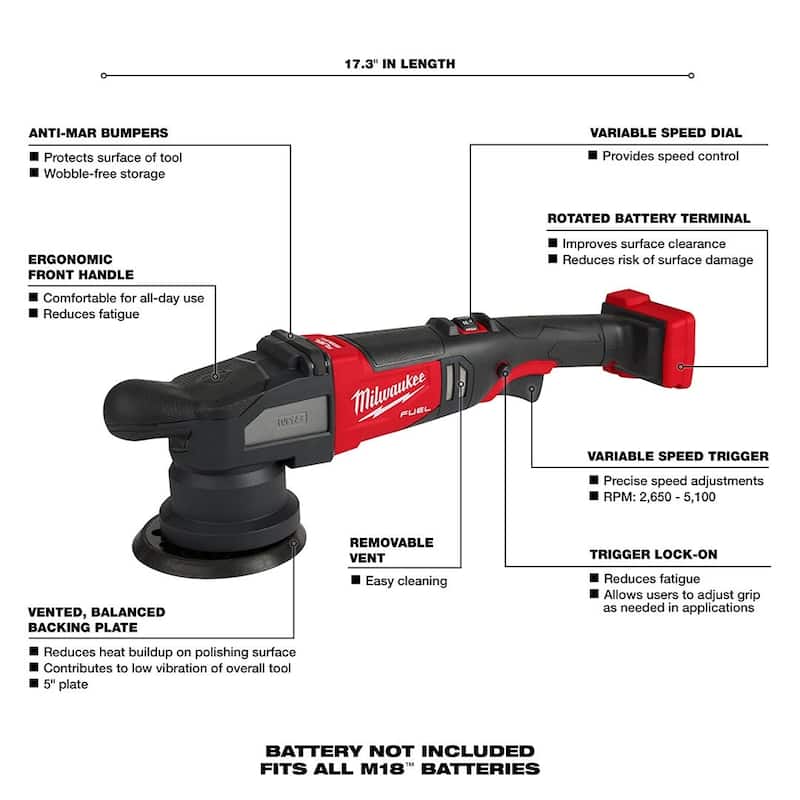 Milwaukee M18 FUEL 15mm Random Orbital Polisher