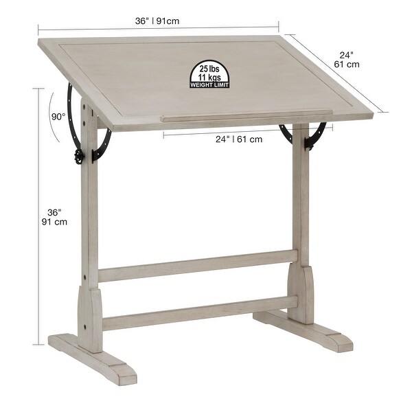 Studio Designs 36-inch Vintage Wood Drafting Table with