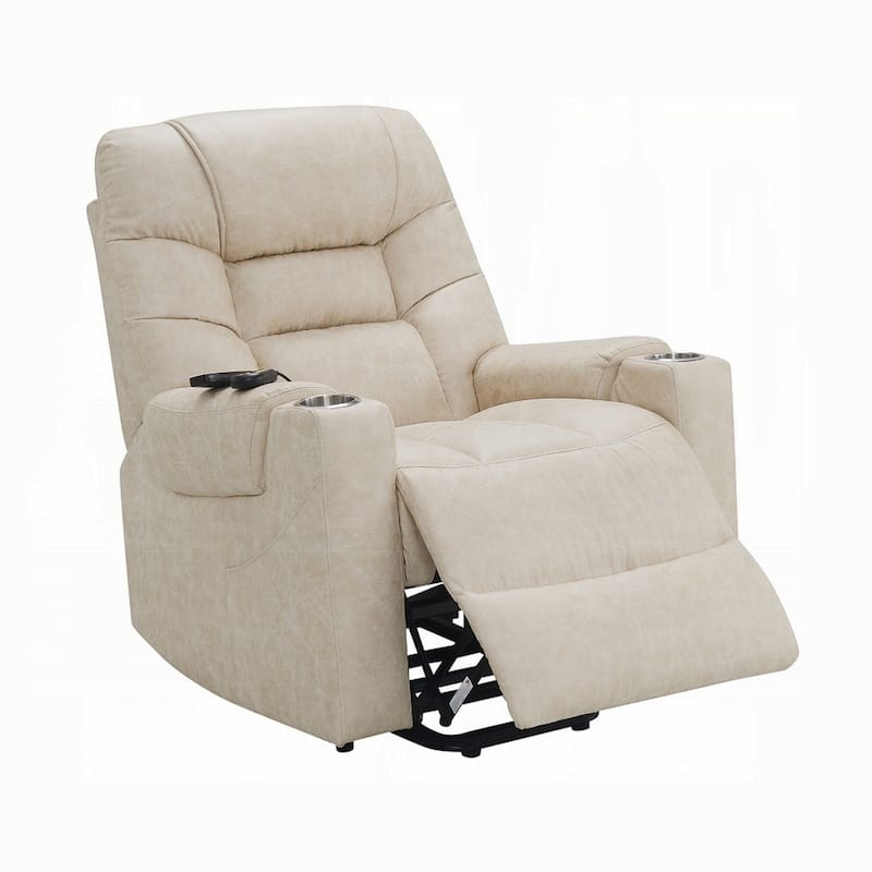 Aira Power Recliner Lift Chair with Heating Massage, Gray Faux Leather