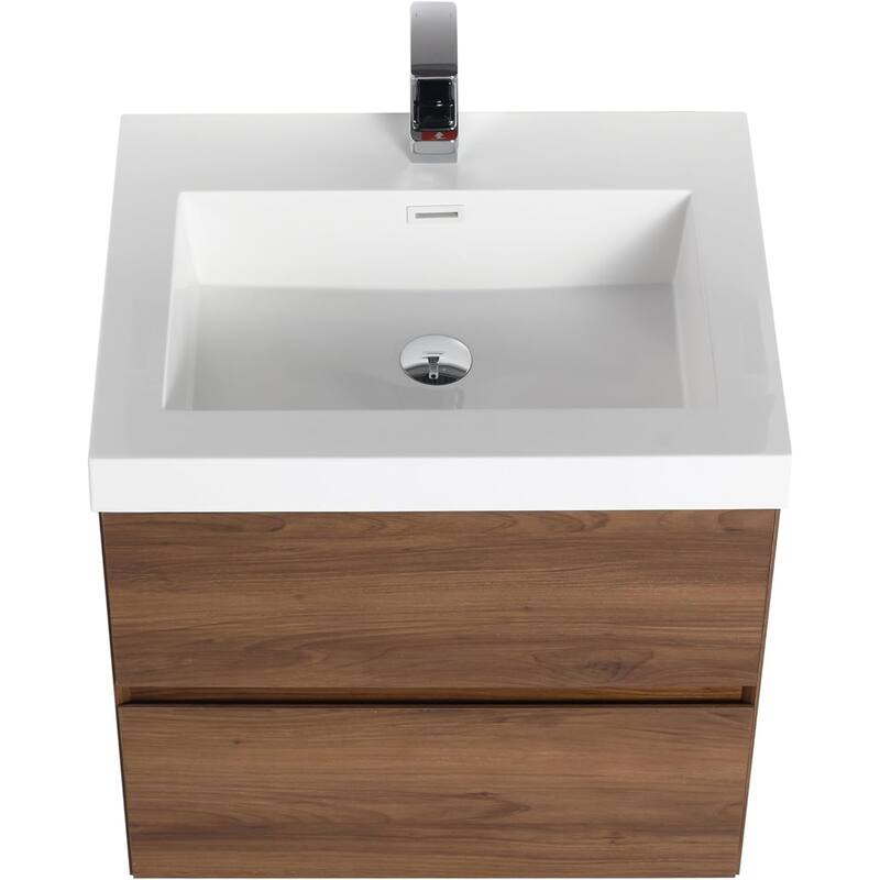 Blossom All Wood Wall Mounted Floating Bathroom Vanity with Sink