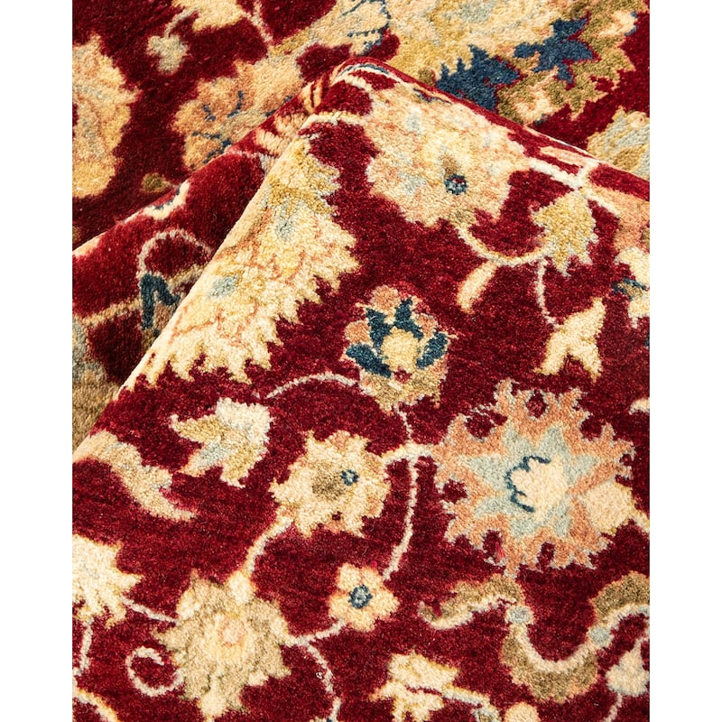 Overton Hand Knotted Wool Vintage Inspired Traditional Mogul Red Area Rug - 5 x 8