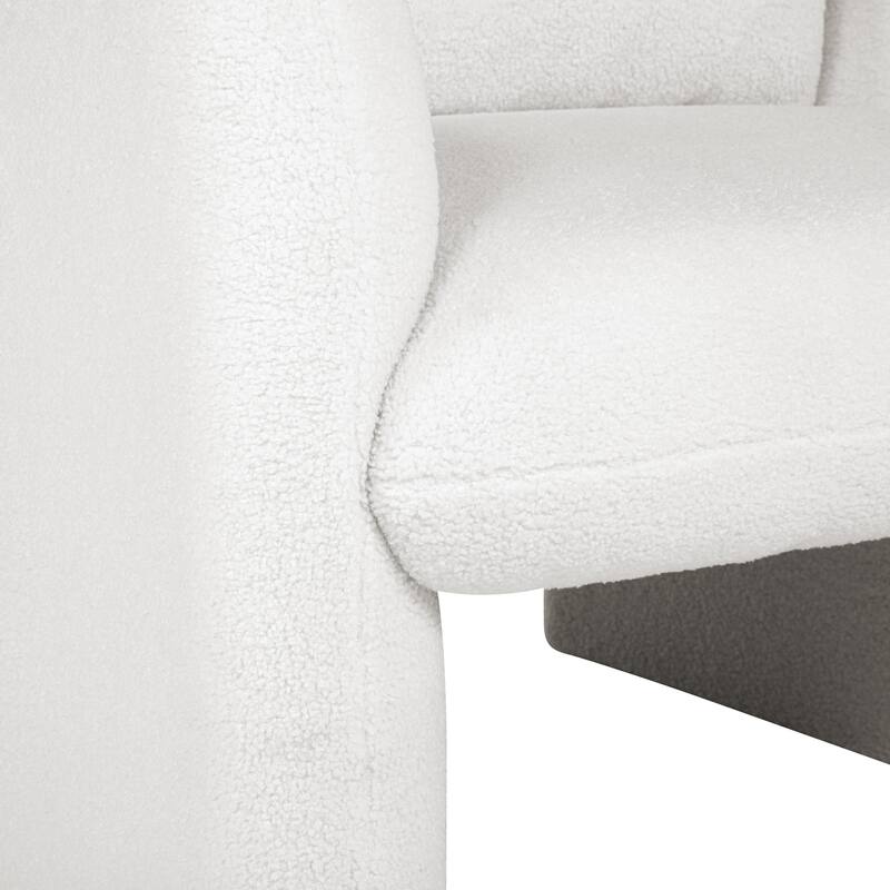 Stylish and Minimalist Teddy Fleece Single Sofa Chair with Arms and Pillow
