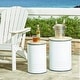 preview thumbnail 44 of 68, Glitzhome Industrial Farmhouse Round Storage Side Tables (Set of 2)