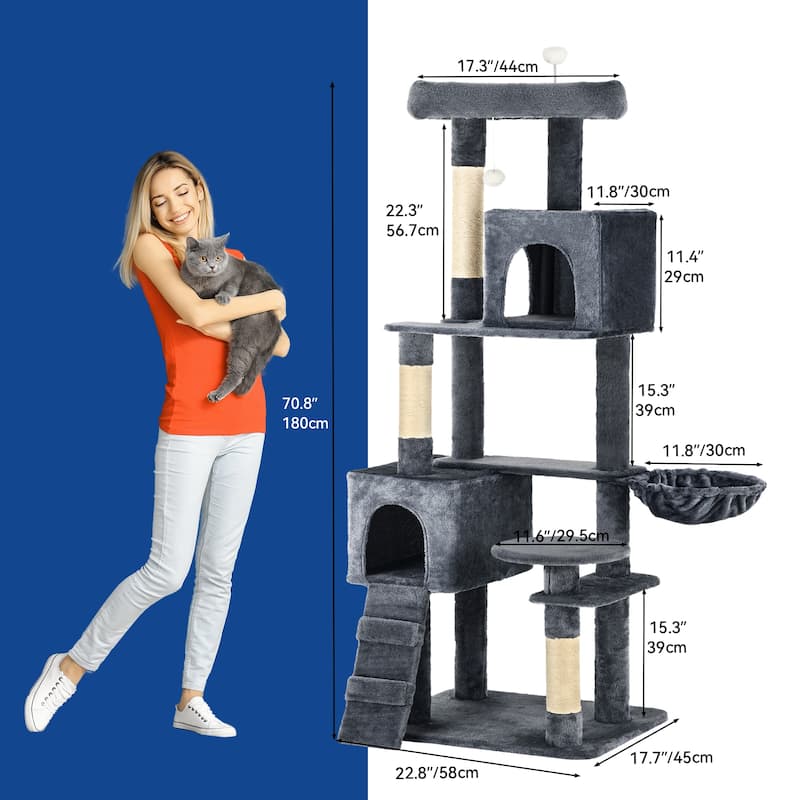 Moasis 71"H Velvet Cat Tree