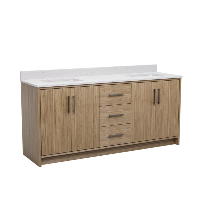 72-Inch Modern MDF Bathroom Vanity with Ceramic Top, Double Sinks, and Ample Storage