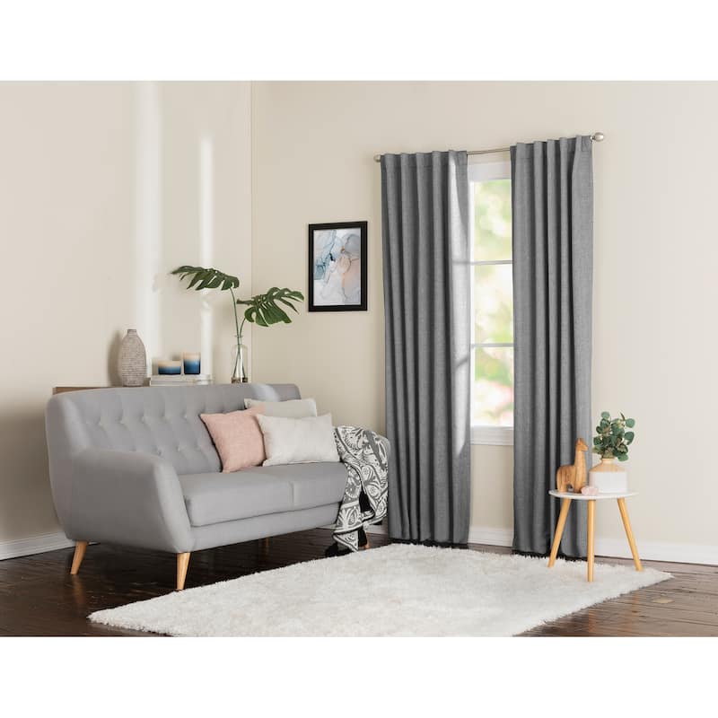 Miller Curtains WAKEFIELD Hidden Back Tab Blackout Panel - 42"x95" - Grey