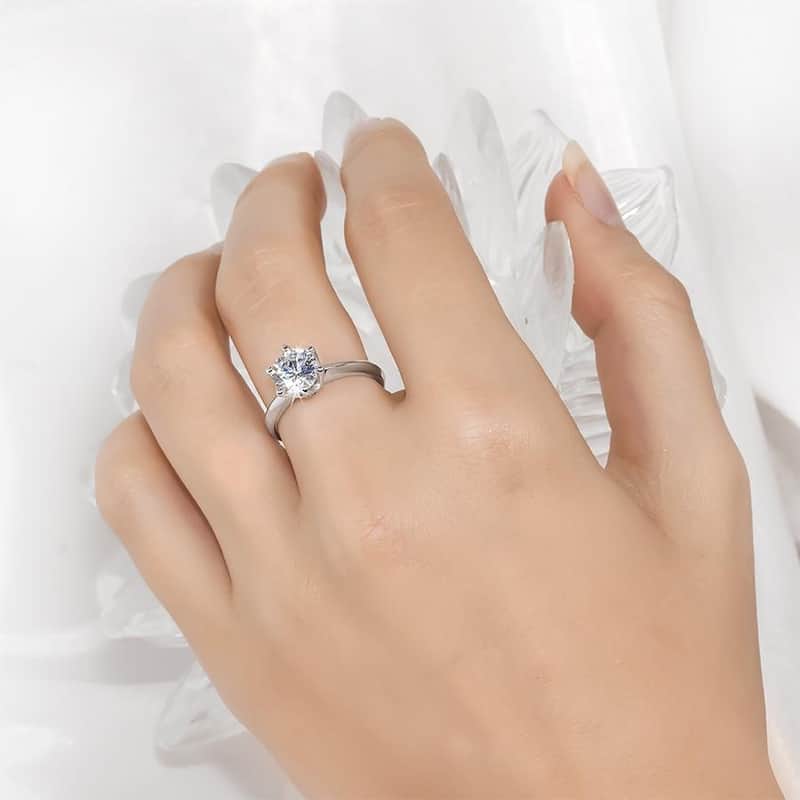Sterling Silver Round CZ Solitaire Promise Engagement Ring 3 CTW