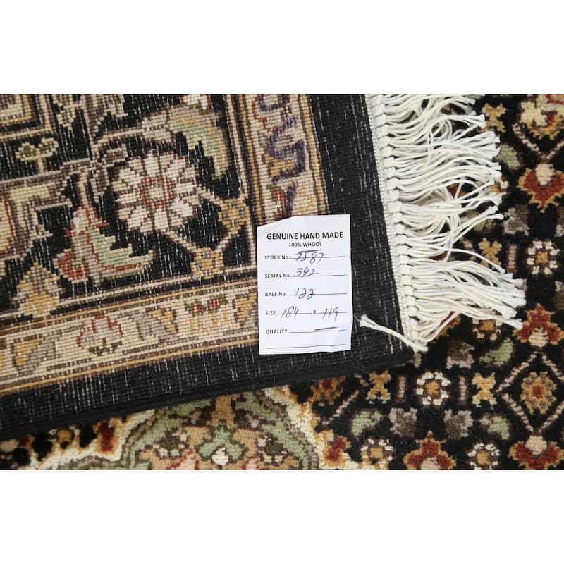Wool/ Silk Vegetable Dye Tabriz Mahi Area Rug Handmade Oriental Carpet - 3'10" x 6'0"
