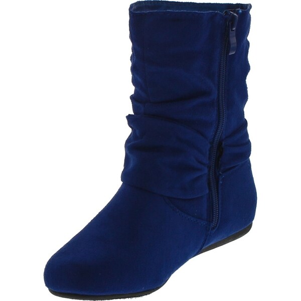flat blue ankle boots