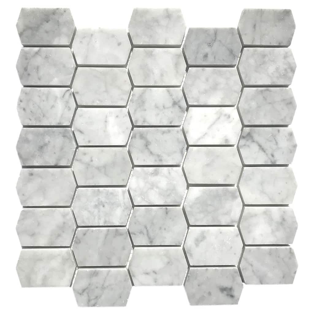 Carrara Marble Honed Adelaine Honed Mosaic Tile