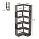 preview thumbnail 42 of 46, 6-Tier Corner Bookshelf, 64.9 Inch Industrial Bookcase with Baffles