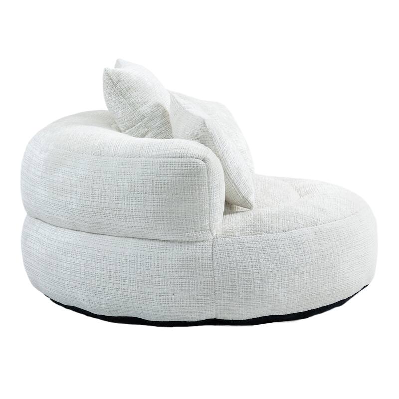 Oversized Chenille Bean Bag Lounge Chair Lazy Sofa with Backrest and Armrests for Bedroom Office Living Room
