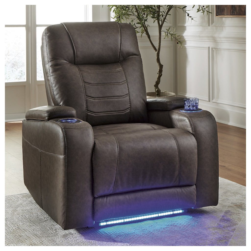 Signature Design by Ashley Schooner Rocks Power Recliner with Adjustable Headrest