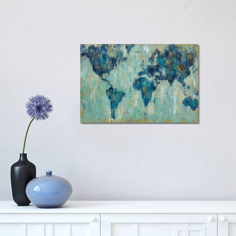 iCanvas "Map Of The World" by Silvia Vassileva Canvas Print - 12x18x1.5