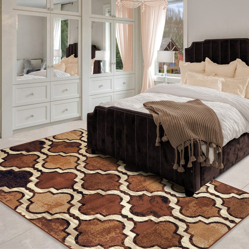 Superior Viking Contemporary Geometric Trellis Indoor Runner or Area Rug