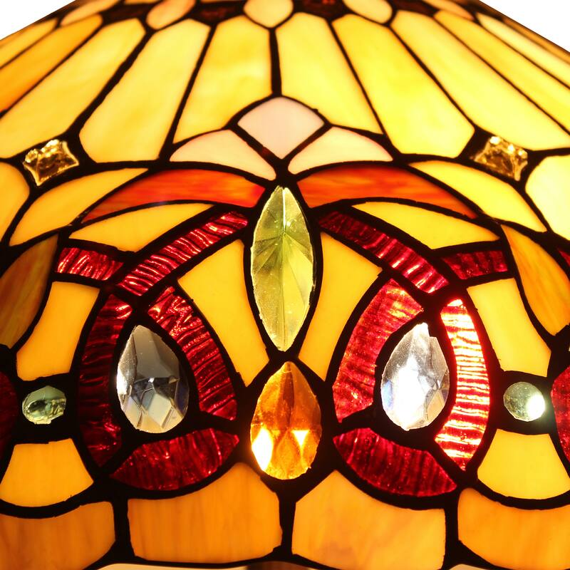 Tiffany-Style Victorian Design 2-light Dark Bronze Hanging Pendant