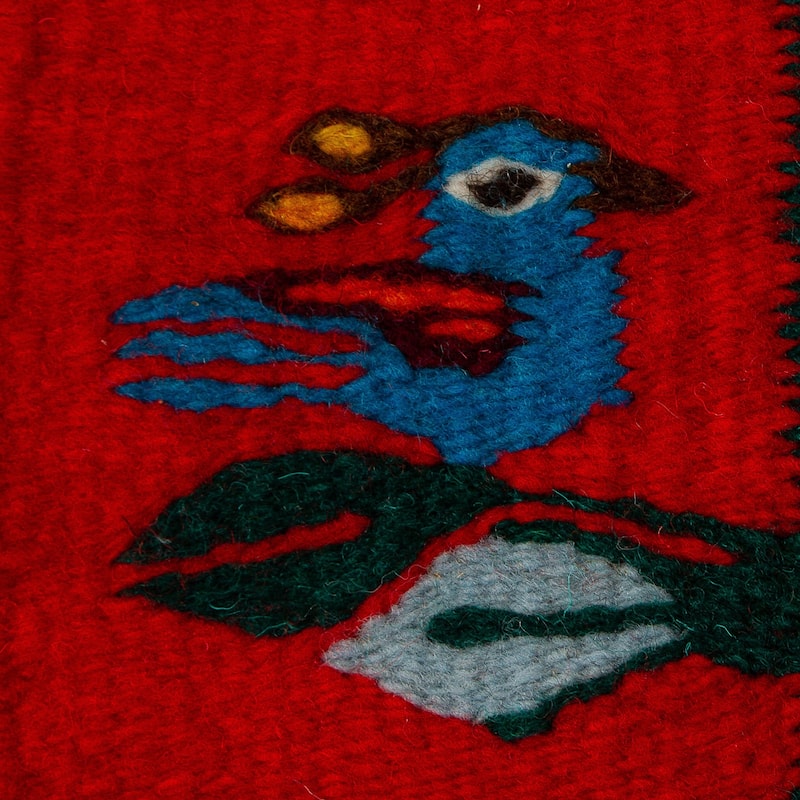 Novica Handmade Birds Of Teotitlan In Red Wool Table Runner