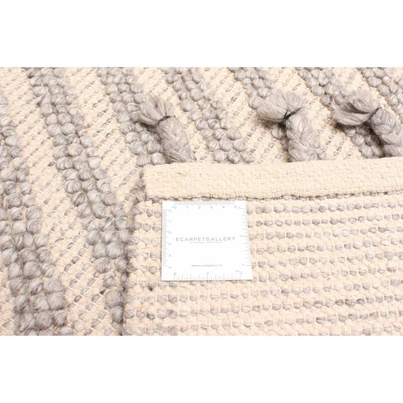 ECARPETGALLERY Braid weave Sienna Grey Wool Rug - 5'3 x 7'9