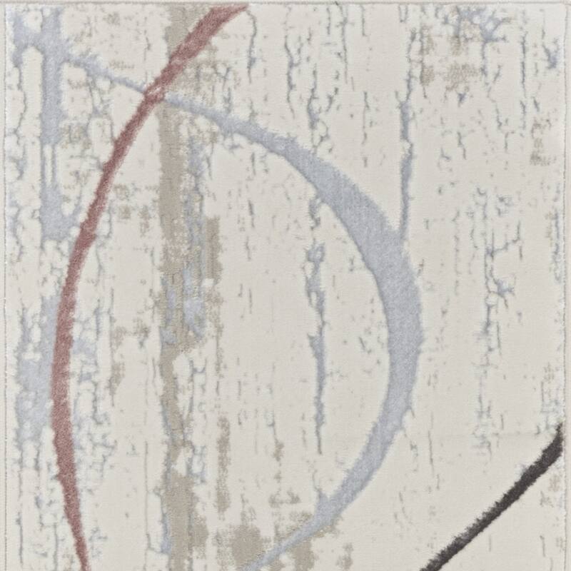 Fafex Power Loomed Abstract Modern Non Skid Stain Resistant Area Rug By HomeRoots - 90' X '27' X '0.39