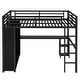 preview thumbnail 9 of 9, Black Queen Loft Bed with Built-in Wardrobe, Desk, and Storage Shelves, Space-Saving Design