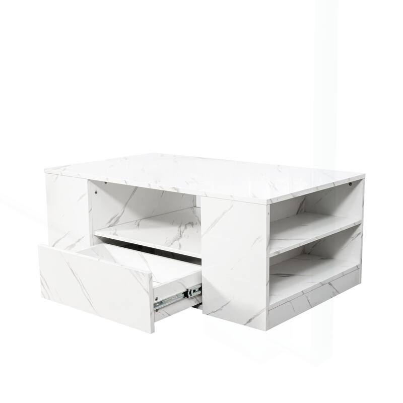 Versatile Modern Coffee Table with LED Lights and Multiple Storage Options